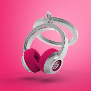 Móc khóa Tai nghe Hồng| Pink Headphone Keychain