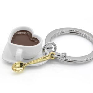 Móc khóa Cafe hình trái tim | Coffee Lover Keychain