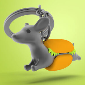 Móc khóa Chó Lạp Xưởng Hotdog| Dachshund Hotdog Keychain