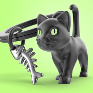 Móc khóa Mèo Đen| Black Cat Keychain