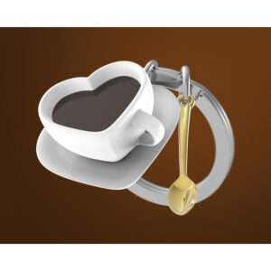 Móc khóa Cafe hình trái tim | Coffee Lover Keychain